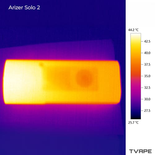 Thermal camera view of Arizer Solo 2 Max temperature during a session.