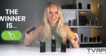 Woman showcasing the best dry herb vaporizers