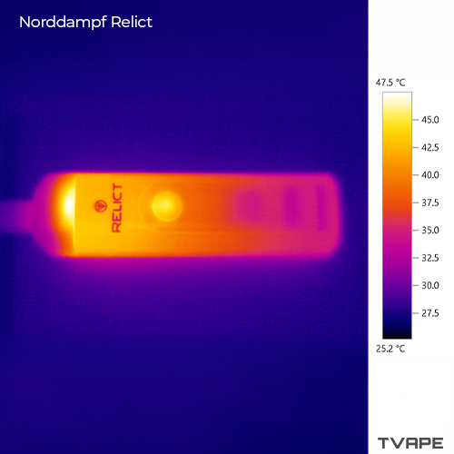 Thermal camera view of Norddampf Relict temperature during a session.