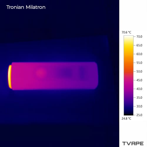 Thermal camera view of Tronian Milatron temperature during a session.