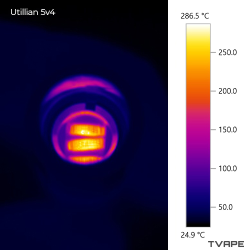 Utillian 5 (V4) dab pen - a thermal image of the coil.