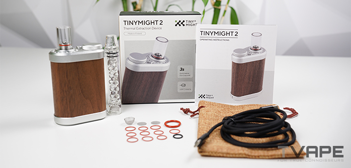 parts and accessories of the tinymight 2 on a table