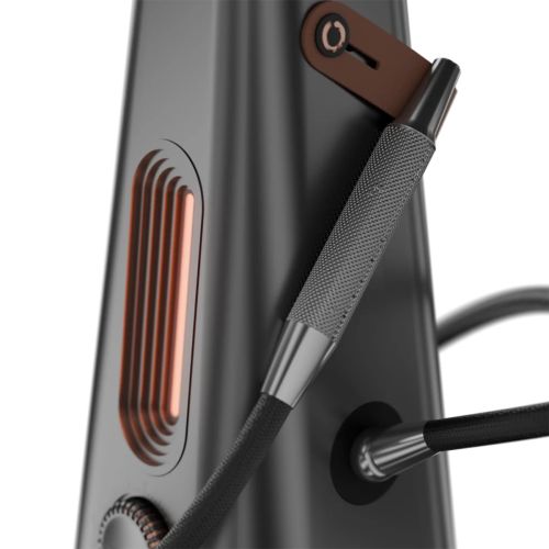 Detail of the mouthpiece of the AirVape Enso desktop vaporizer.