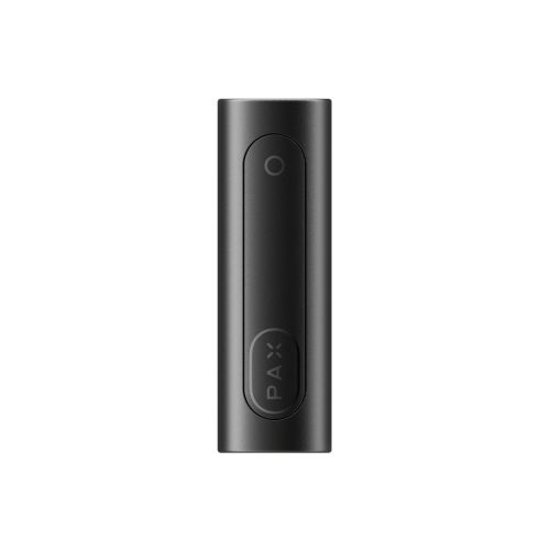 Slim side profile of PAX Flow – ergonomic cannabis vaporizer design (Onyx color option)