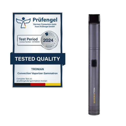 Tronian Gammatron vaporizer with product test certificate