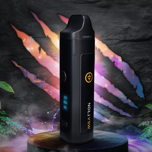 Tronian Milatron vaporizer with color background
