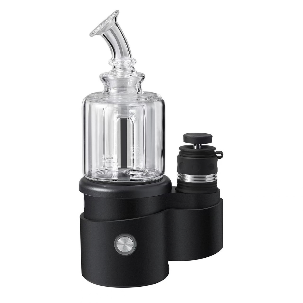 Crossing Core XL E-Rig with black power base, clear glass bubbler and atomizer with carb cap