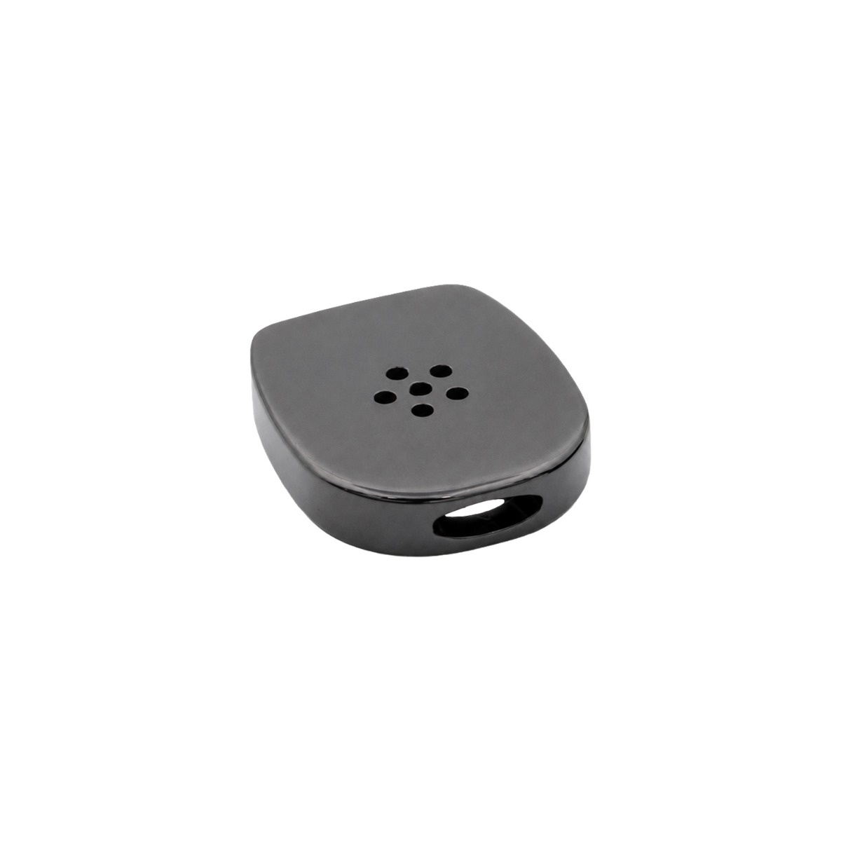 Dark grey DaVinci MIQRO Flat Mouthpiece Zirconia with a six-hole vapor outlet on top and an oval draw slot on the side