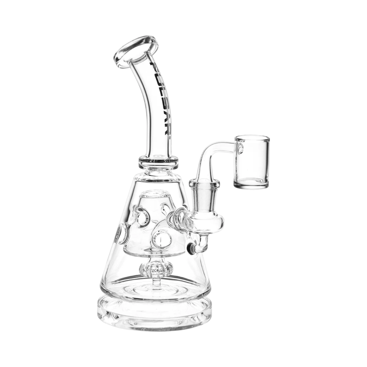 Pulsar Bent Neck Pyramid Glass Dab Rig - side view