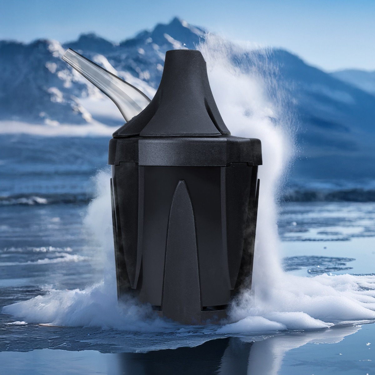 Zeus Iceborn V3 - side view with glass mouthpiece attached