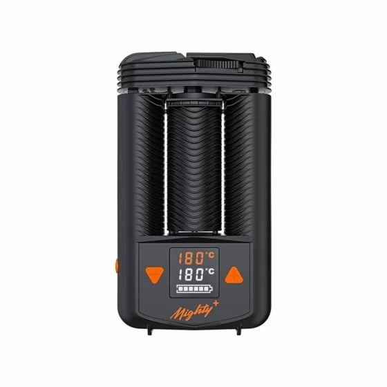 Mighty Plus vaporizer with battery level and temperature display