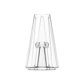 Tronian Omegatron 2 Glass Cup, waterfall-style borosilicate glass vapor cup, front view