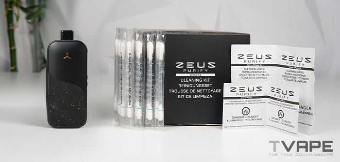 AirVape Legacy Pro 2 vaporizer is shown with Zeus Purify cleaning kit for deep cleaning of the device