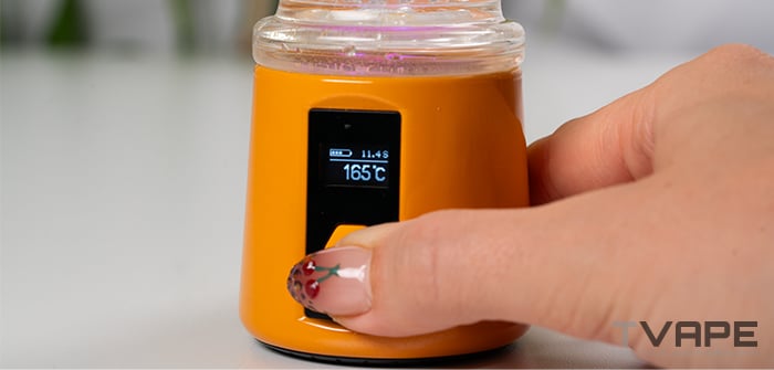 Bomb Sykloud E Rig - LED Display that shows the current temperature setting