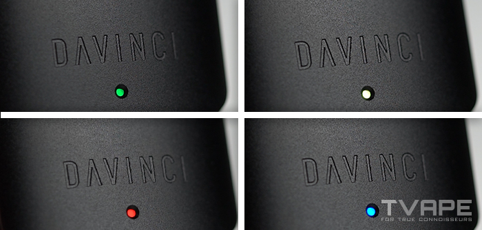 DaVinci Artiq 510 Thread Battery temperature settings in 4 LED colors