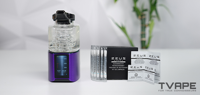 Davinci EQ with Zeus Purify cleaning kit including cotton swabs and cleaning wipes