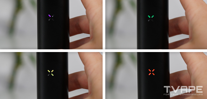 Pax 4 vaporizer - a close-up of the Pax petals that show the current temperature setting