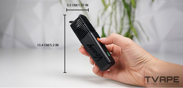 Veazy dry herb vaporizer - mesaurements of the portable vaporizer