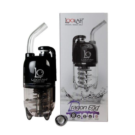 Lookah Dragon Egg next to its packaging box