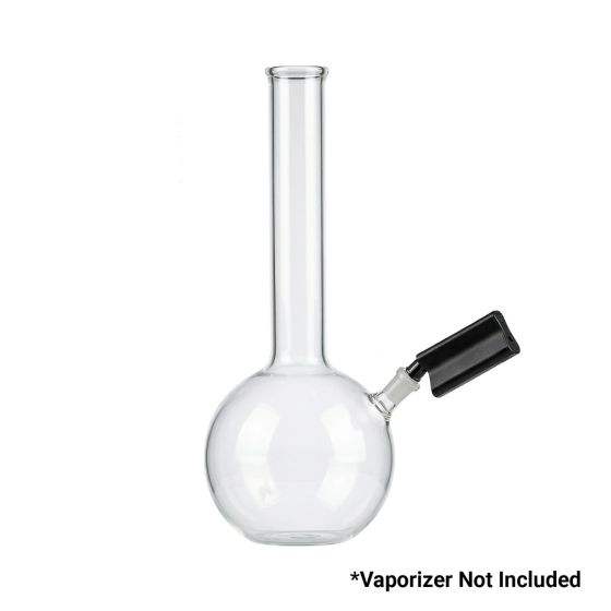 Utillian 850 Water Pipe Adapter shown attached to a clear glass bubbler, demonstrating water filtration setup (vaporizer not included)