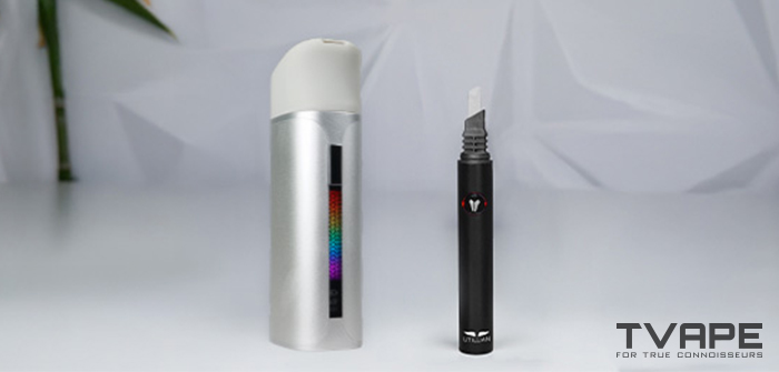 Yocan Black Pocket wax pen is shown with Utillian Hot Wax Axe - a heating tool for comfortable concentrate loading