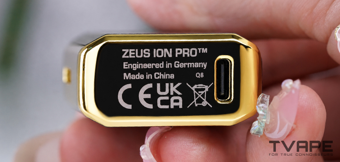 Close up of the Zeus Ion Pro's USB-C connection